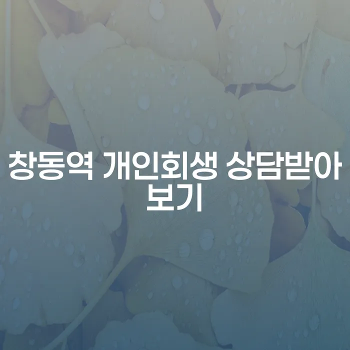창동역 개인회생 상담받아보기