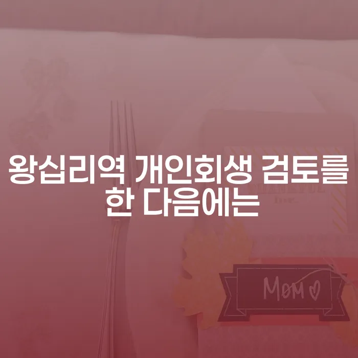 왕십리역 개인회생 검토를 한 다음에는